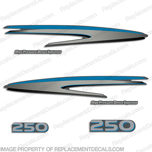 Yamaha 250hp HPDI Decals - Custom Blue! (Partial Kit) 250, INCR10Aug2021