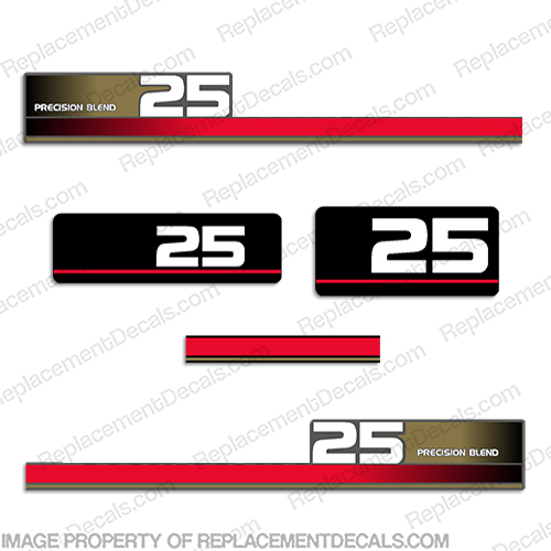 Yamaha 1995 25hp Decal Kit (Gold) - Partial kit 95, 25, INCR10Aug2021
