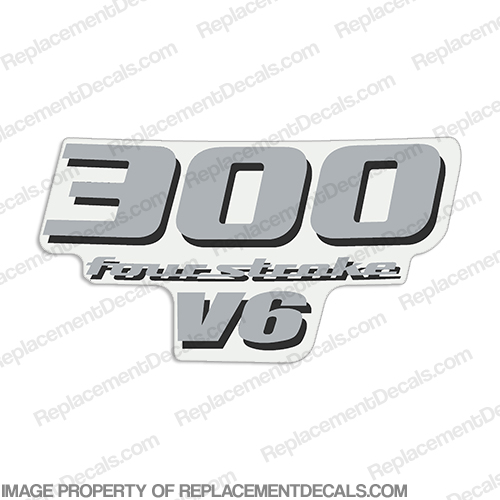 Yamaha 300hp V6 Rear Decal (2008+) - Silver INCR10Aug2021
