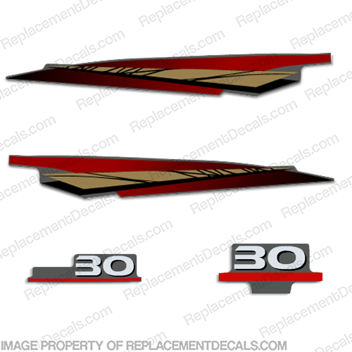 Yamaha 30hp 2-Stroke Decal Kit (Gold) - Partial Kit 30, 30 hp, 2 stroke, 2stroke, twostroke, two stroke, two-stroke, INCR10Aug2021