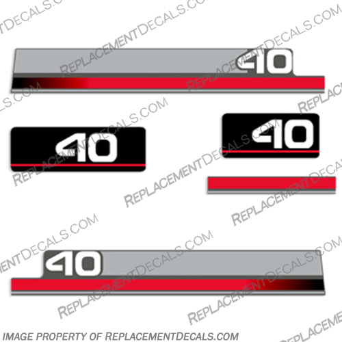 Yamaha 1996 40hp Decals (Partial Kit) 40, 96, Yamaha, 1996, 40hp, hp, horsepower, decal, decals, kit, partial,