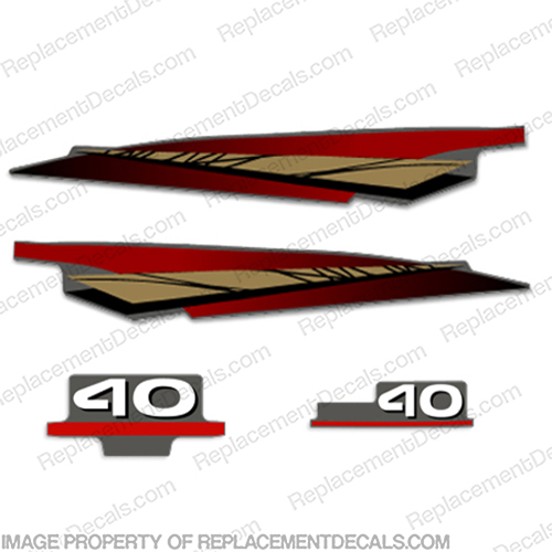 Yamaha 40hp 2-Stroke Decal Kit (Gold) - Partial Kit 40, 40 hp, twostroke, two stroke, two-stroke, INCR10Aug2021