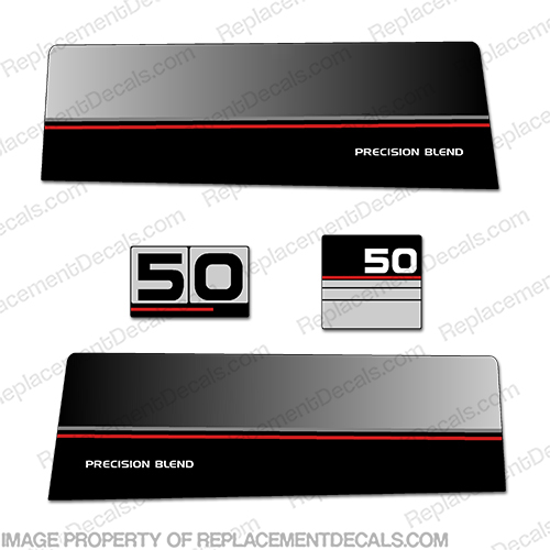 Yamaha 1986 - 1989 50hp Decals (Partial Kit) 86, 87, 88, 89, 50 hp, 50, INCR10Aug2021