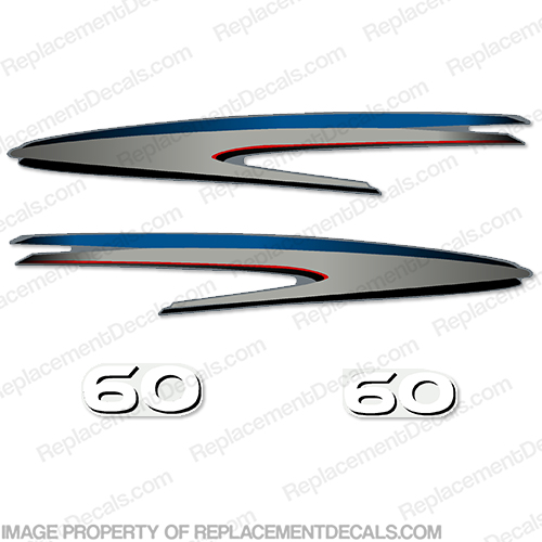 Yamaha 60hp 2-Stroke Decal Kit - 2002 - 2006+ (New Style) - Partial Kit 60, 60 hp, 2stroke, 2 stroke, two stroke, twostroke, two-stroke, INCR10Aug2021