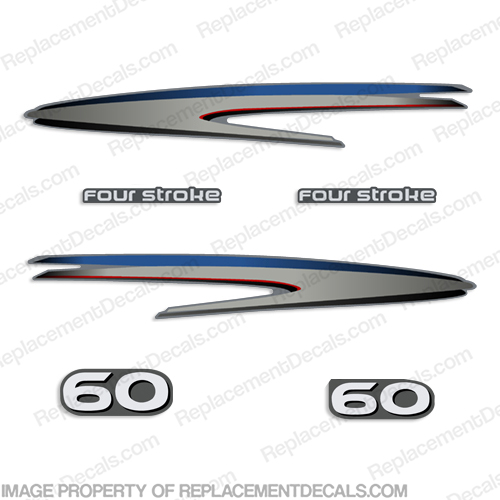 Yamaha 60hp 4-Stroke Decal Kit - 2002 - 2006+ (Partial Kit) 60, 60 hp, 4 stroke, 4stroke, fourstroke, four stroke, four-stroke, INCR10Aug2021