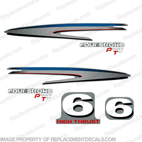 Yamaha 6hp Fourstroke Decals (Partial Kit) 6, 6 hp, four stroke, four-stroke, 4stroke, 4-stroke, 4 stroke, INCR10Aug2021