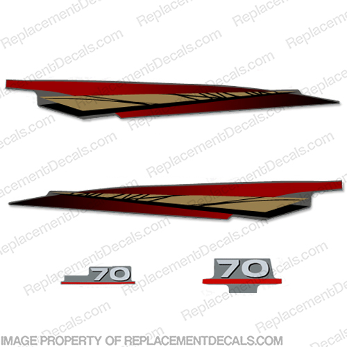 Yamaha 70hp 2-Stroke Decal Kit - 1997 - 2001 (Red/Gold) (Partial Kit) 70, two stroke, two-stroke, twostroke, 2 stroke, 2stroke, 97, 98, 99, 2000, INCR10Aug2021