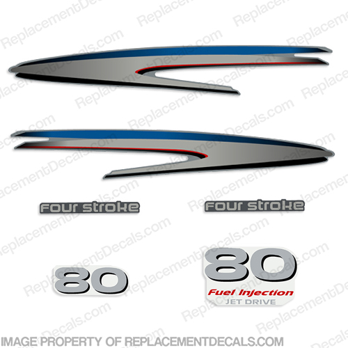 Yamaha 80hp 4-Stroke Decal Kit - 2002 - 2006+ (Partial) 80, 80 hp, 4stroke, 4 stroke, fourstroke, four stroke, four-stroke, INCR10Aug2021