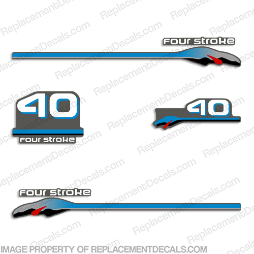 Yamaha 40hp Fourstroke Decals - 2000 Style (Partial Kit) 40, 40 hp, four stroke, four-stroke, 4stroke, 4 stroke, 4-stroke, INCR10Aug2021