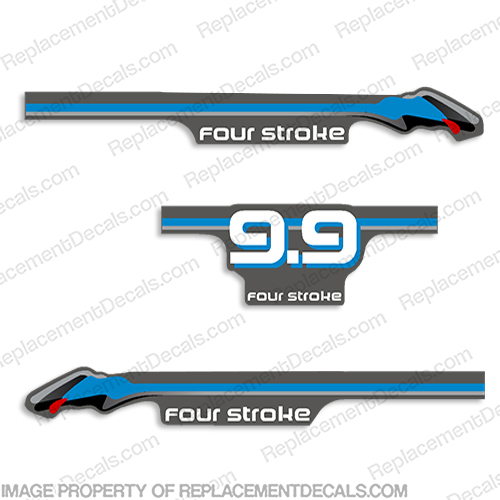Yamaha 9.9hp Fourstroke Decals - 2000 Style (Partial Kit) 9.9, four stroke, four-stroke, 4-stroke, 4 stroke, INCR10Aug2021