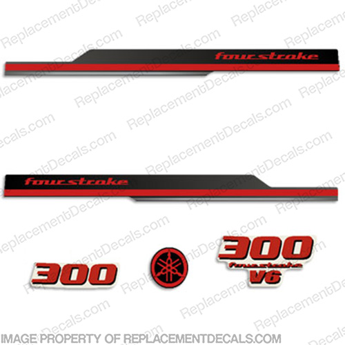 Yamaha 2010 Style 300hp Decals - Red (Partial Kit) 300, INCR10Aug2021