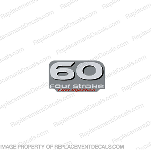 Yamaha 60hp Four Stroke Fuel Injection Rear Decal  yamaha, outboard, engine, 60, hp, fourstroke, fuel, injection, motor, decal, sticker, rear, set, INCR10Aug2021