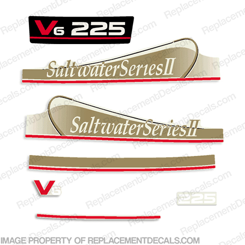 Yamaha 225hp Saltwater Series II Decals (Partial Kit) 225 hp, 225, salt, water, salt water, two, 2, INCR10Aug2021