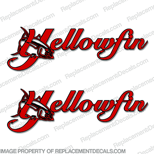 Yellowfin Boat Logo Decal 2-Color (set of 2) old, new, logo, boat, manufacturer, name, yellow, fin, yellow fin, yellow-fin, INCR10Aug2021